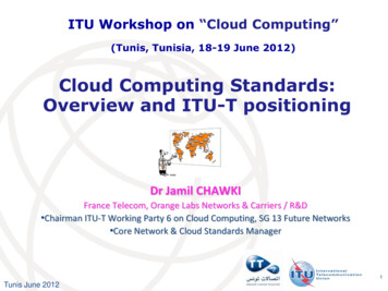 Cloud Computing Standards: Overview And ITU-T Positioning
