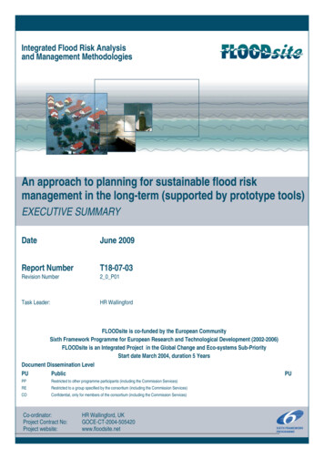 An Approach To Planning For Sustainable Flood Risk .