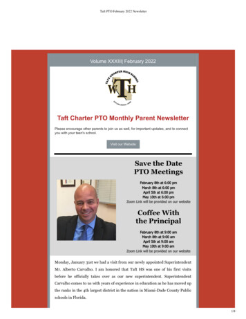 Taft Charter PTO Monthly Parent Newsletter - Tafthigh 