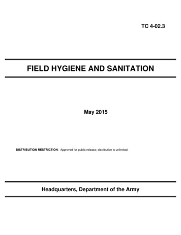 FIELD HYGIENE AND SANITATION - United States Army