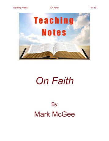 Teaching Notes On Faith