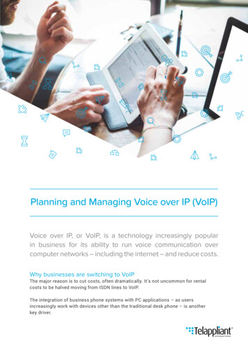 Planning And Managing Voice Over IP (VoIP)