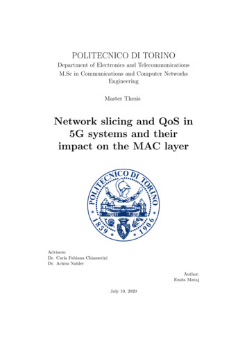 Network Slicing And QoS In 5G Systems And Their Impact On The . - PoliTO