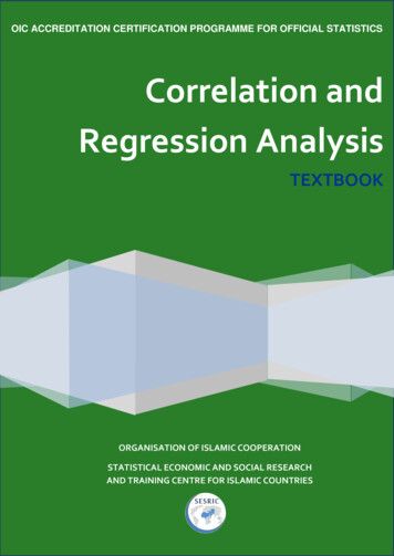Correlation And Regression Analysis - OIC-StatCom