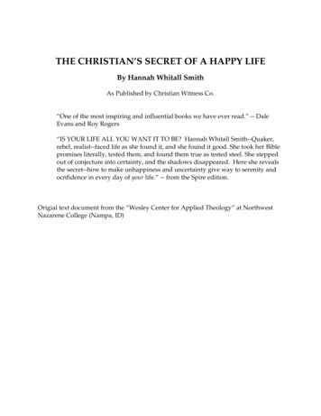 THE CHRISTIAN’S SECRET OF A HAPPY LIFE