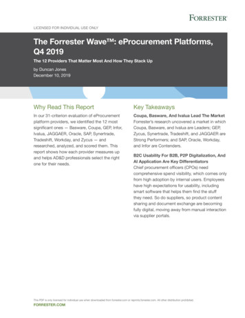 The Forrester Wave : EProcurement Platforms, Q4 2019