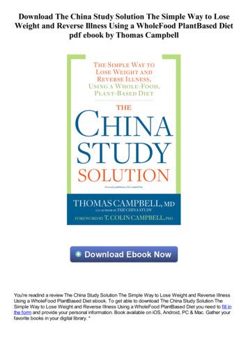  The China Study Solution The Simple Way To Lose .