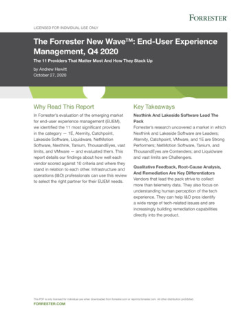 The Forrester New Wave : End-User Experience Management, Q4 2020