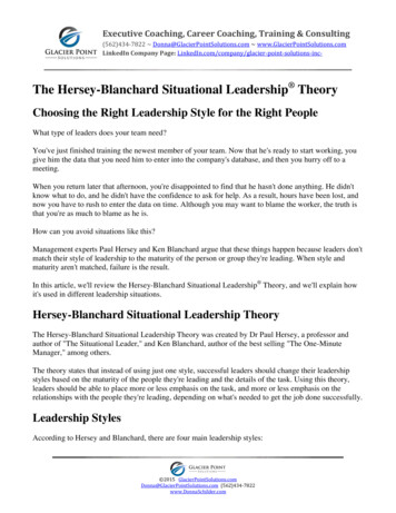 The Hersey-Blanchard Situational Leadership Theory
