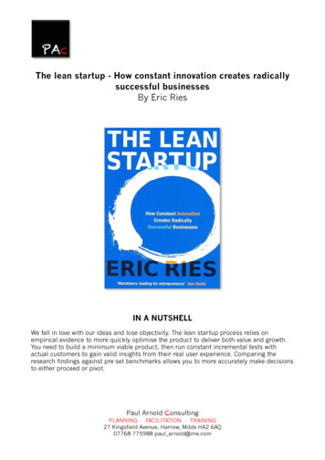 The Lean Startup - Paul Arnold Consulting