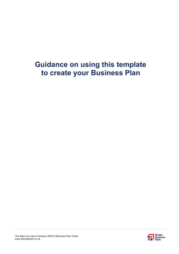 Guidance On Using This Template To Create Your Business 