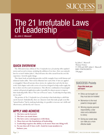 The 21 Irrefutable Laws Of Leadership The 21 Irrefutable .