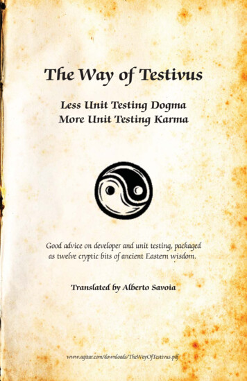 The Way Of Testivus - Agitar