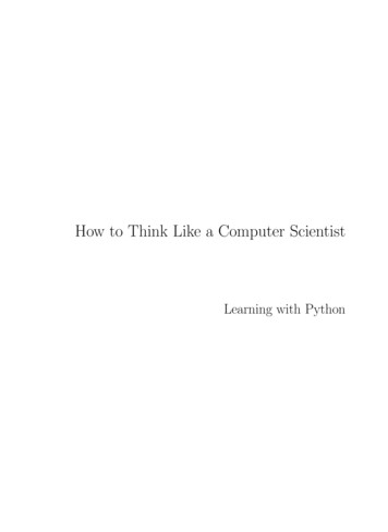 How To Think Like A Computer Scientist - Green Tea Press