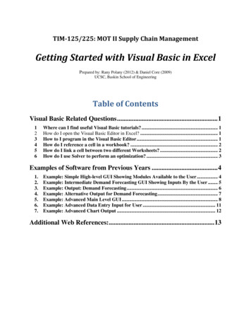 Getting Started With Visual Basic In Excel