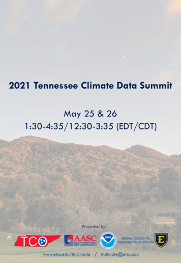 2021 Tennessee Climate Data Summit - East Tennessee State University