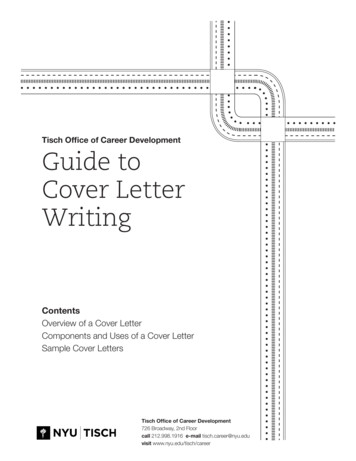 Tisch Office Of Career Development Guide To Cover Letter .