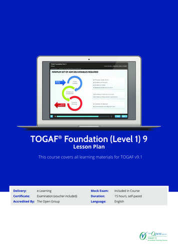 TOGAF Foundation (Level 1) 9