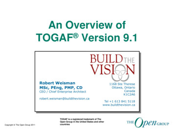 An Overview Of TOGAF Version 9 - The Open Group