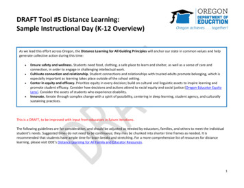 DRAFT Tool #5 Distance Learning: Sample Instructional Day .