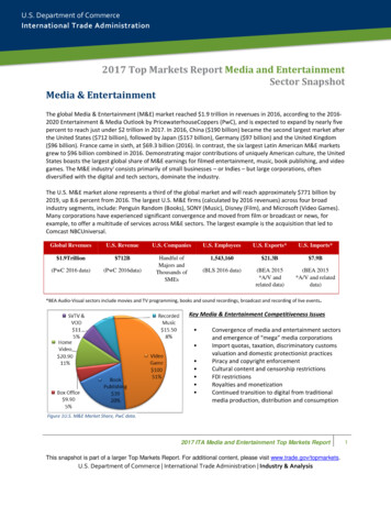 2017 Top Markets Report Media And Entertainment Sector Snapshot Media .