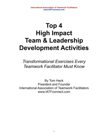 Top 4 High Impact Team And Leadership Activities