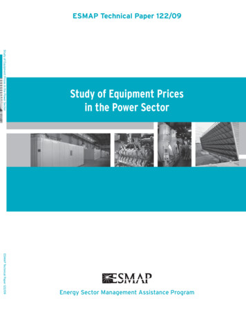 Study Of Equipment Prices In The Power Sector - ESMAP