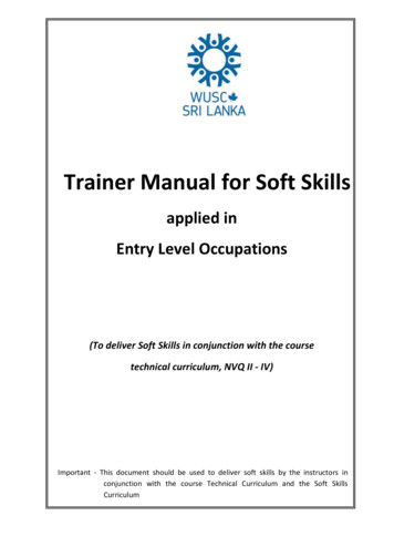 Trainer Manual For Soft Skills - WUSC Resources