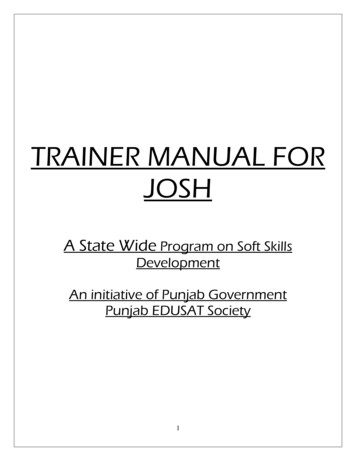 TRAINER MANUAL FOR JOSH - SSA Punjab