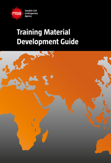 Training Material Development Guide - MSB