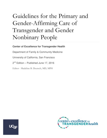 Transgender PGACG 6-17-16 - Gender Affirming Health Program