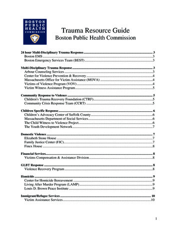 Trauma Resource Guide - Boston Public Health Commission