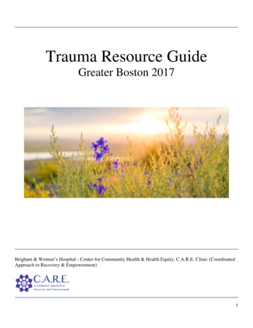Trauma Resource Guide - Boston Hospital And Medical Center
