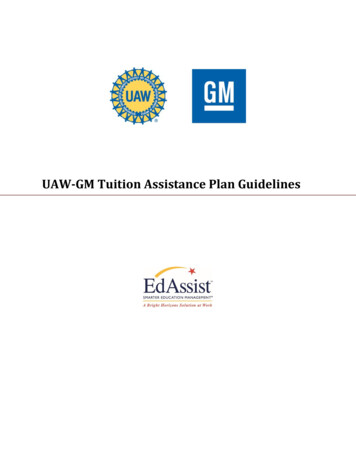 UAW-GM Tuition Assistance Plan Guidelines - UAW Local 160