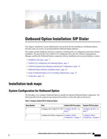 Outbound Option Installation: SIP Dialer - Cisco
