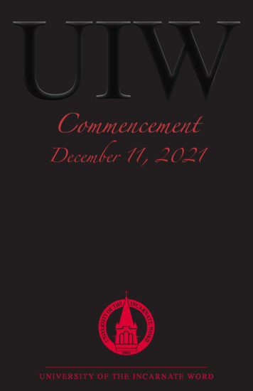 UIW Commencement Program Fall 2021