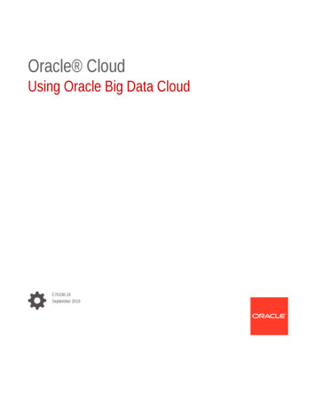 Using Oracle Big Data Cloud
