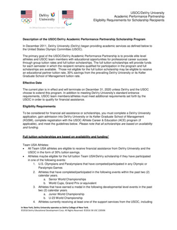 USOC/DeVry University Academic Performance Partnership Eligibility .