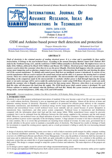GSM And Arduino Based Power Theft Detection And Protection