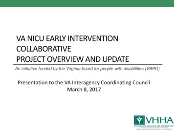 Va Nicu Early Intervention Collaborative Project Overview And Update