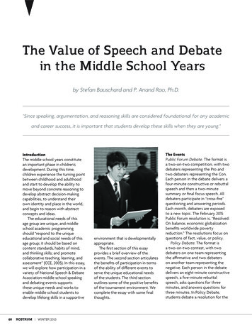 The Value Of Speech And Debate In The Middle School Years