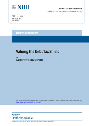 Valuing The Debt Tax Shield - FUTURUMCORFINAN