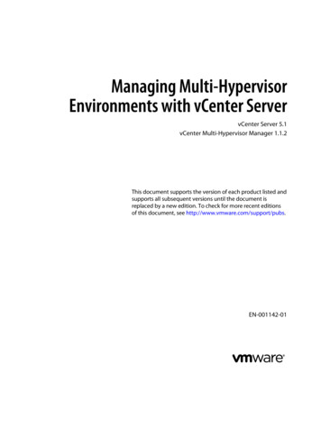 Managing Multi-Hypervisor Environments With VCenter Server - VCenter .