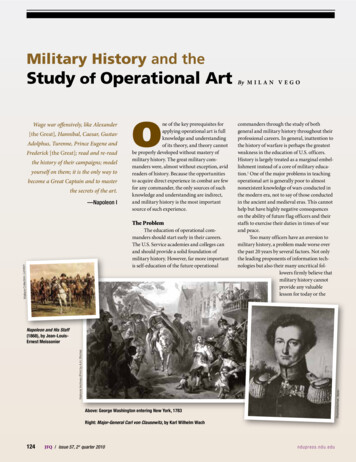 Military History And The Study Of Operational Art