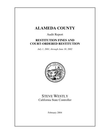 ALAMEDA COUNTY RESTITUTION FINES AND COURT 