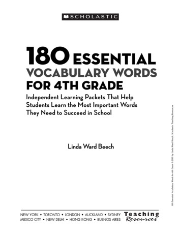 Vocabulary Words For 4th Grade - Dearborn Public Schools