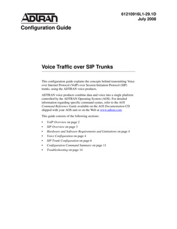 Configuration Guide Voice Traffic Over SIP Trunks