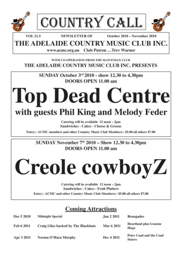 Adelaide Country Music Club Country Call October 2010 .