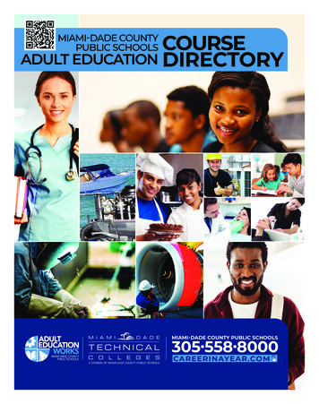 Miami-dade County Public Schools Course Adult Education Directory