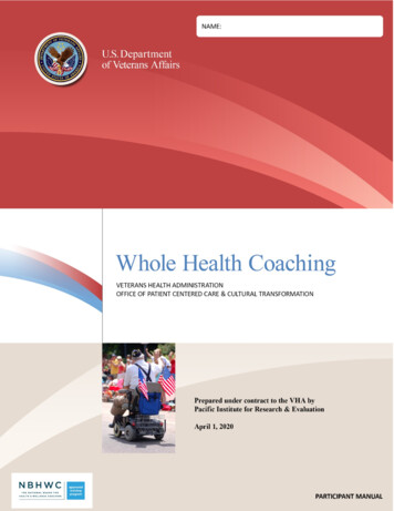 Whole Health Coaching Participant Manual